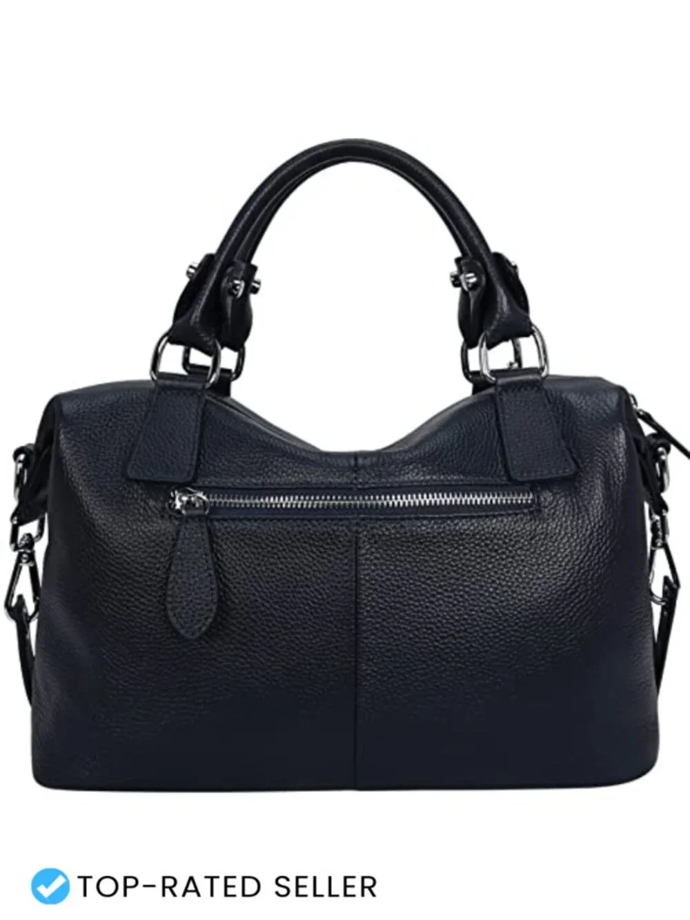 Genuine Leather Satchel Tote Handbag | Adjustable Crossbody Strap | Work Travel
